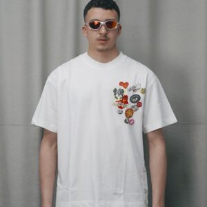 White flowery T-shirt