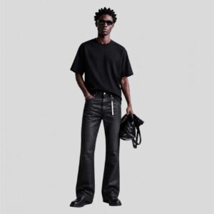 WAXED BLACK JEANS
